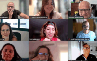 Participantes durante la Asamblea General ASPAYM Andalucía 2024 por vía telemática