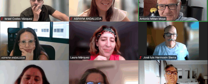 Participantes durante la Asamblea General ASPAYM Andalucía 2024 por vía telemática
